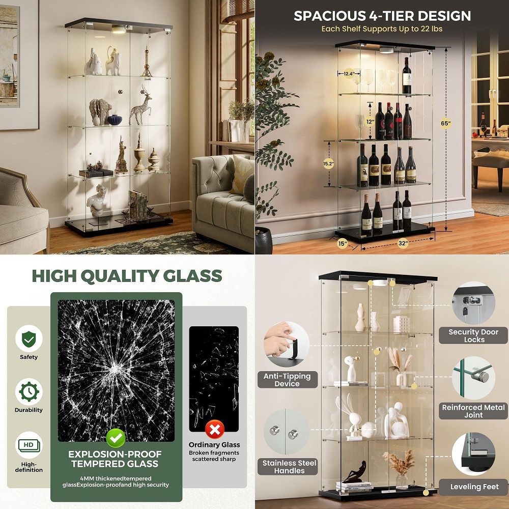 Lighting & Home Decor Studio - Display Cabinet with LED Lights and