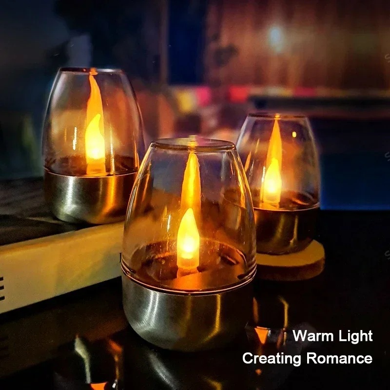 Outdoor Lighting Wedding Decor - LED Solar Candles Light Flameless Rechargeable
