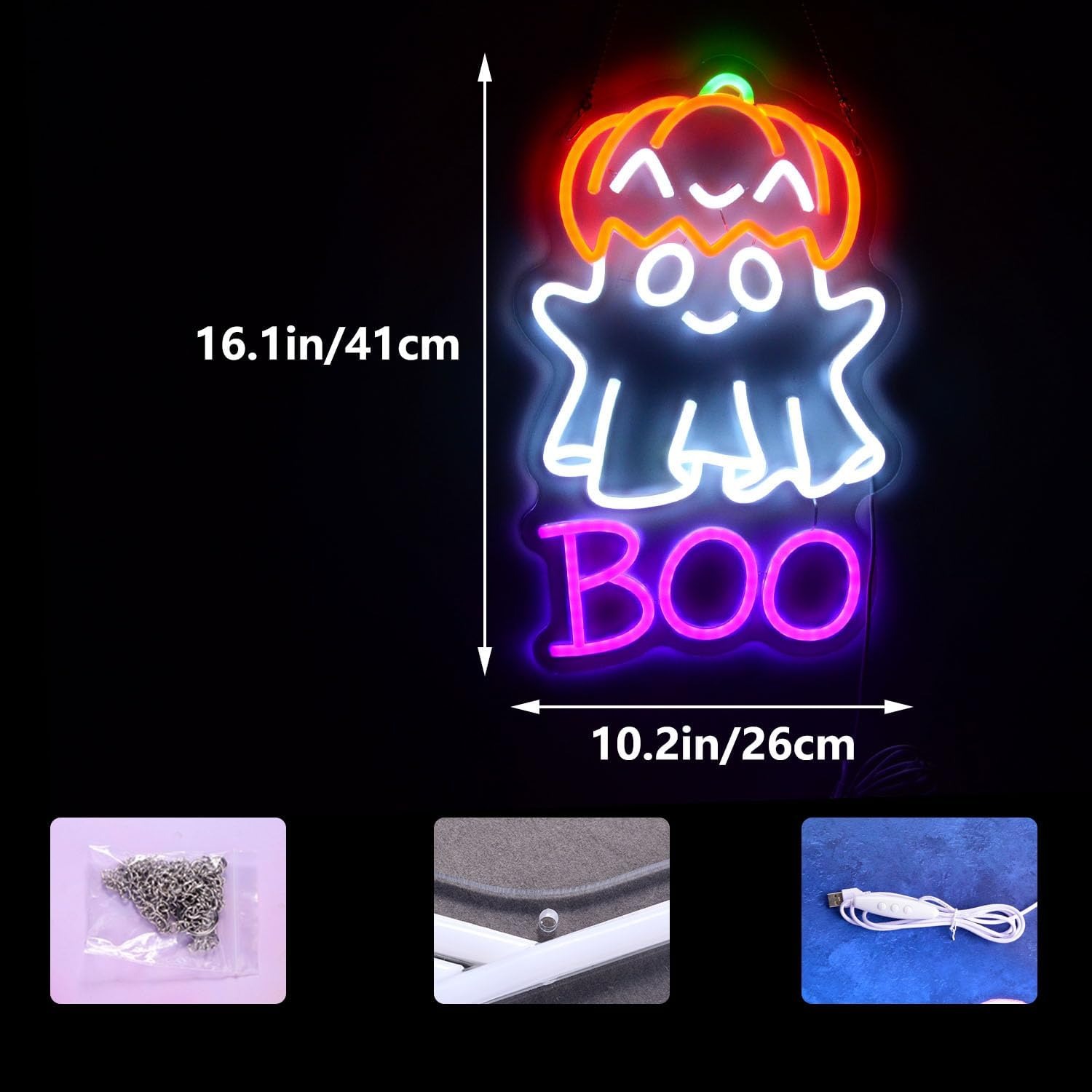 Cute Ghost Pumpkin Hat BOO LED - Home Decor Lighting Tricks ulasan dan harga