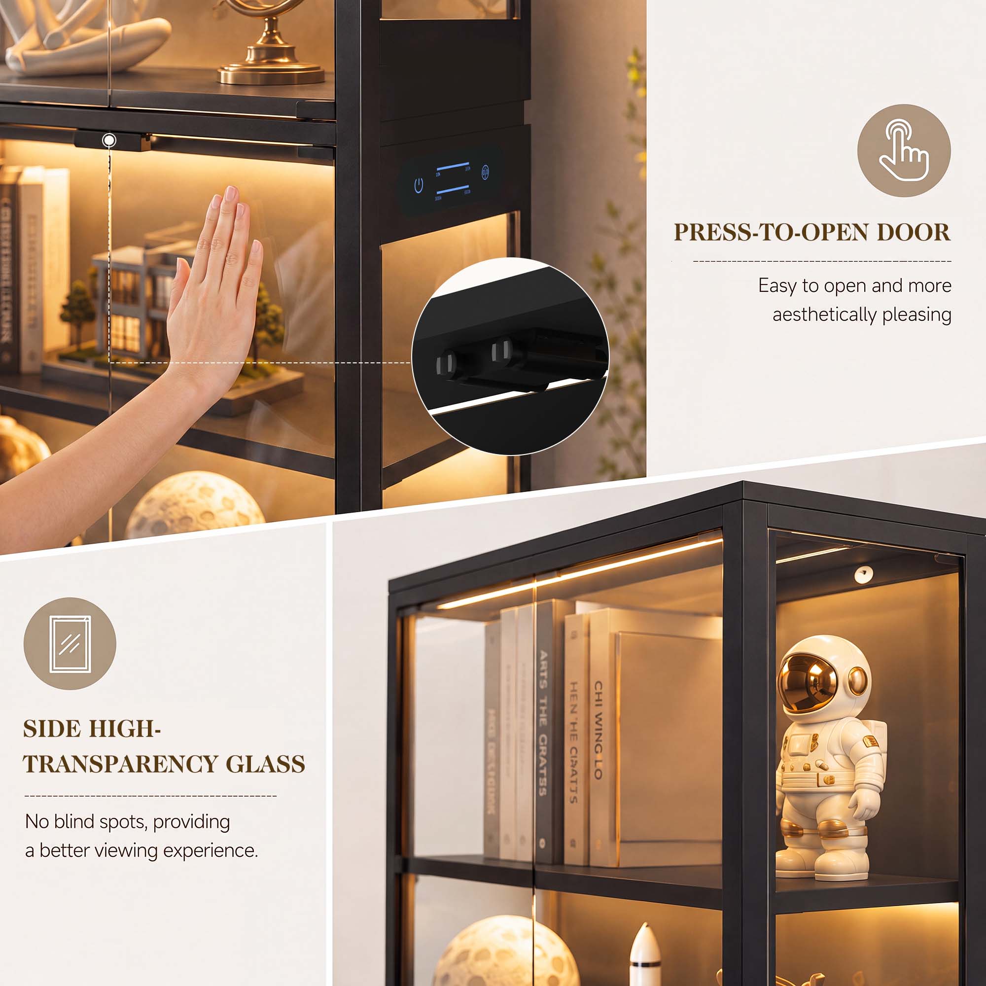 TCGBKAF 5‑Tier Display Cabinet - Lighting & Home Decor Studio ulasan dan harga