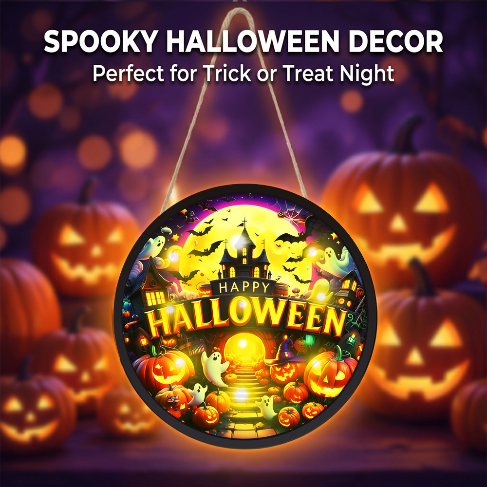 Round Glowing Halloween Hangin - Home Decor Lighting Tricks ulasan dan harga
