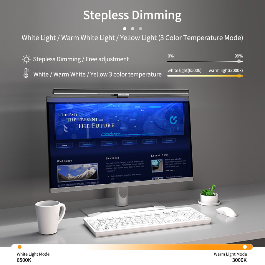 50cm Computer Monitor Light Ba - Touch Dimmer Lamp ulasan dan harga
