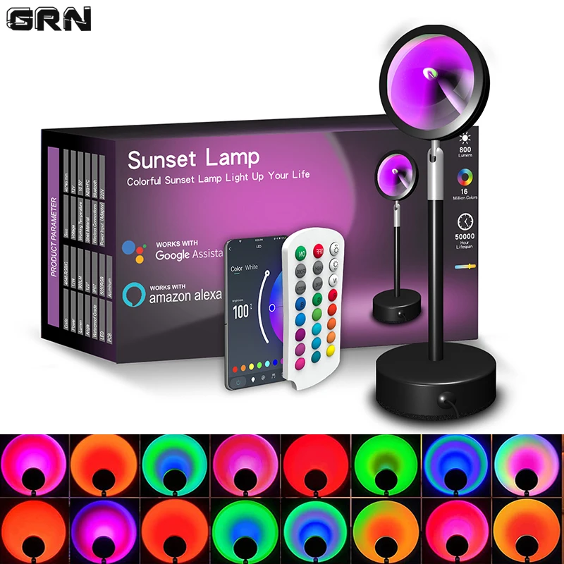 Smart LED Sunset Lamp Colorful - Touch Dimmer Lamp ulasan dan harga