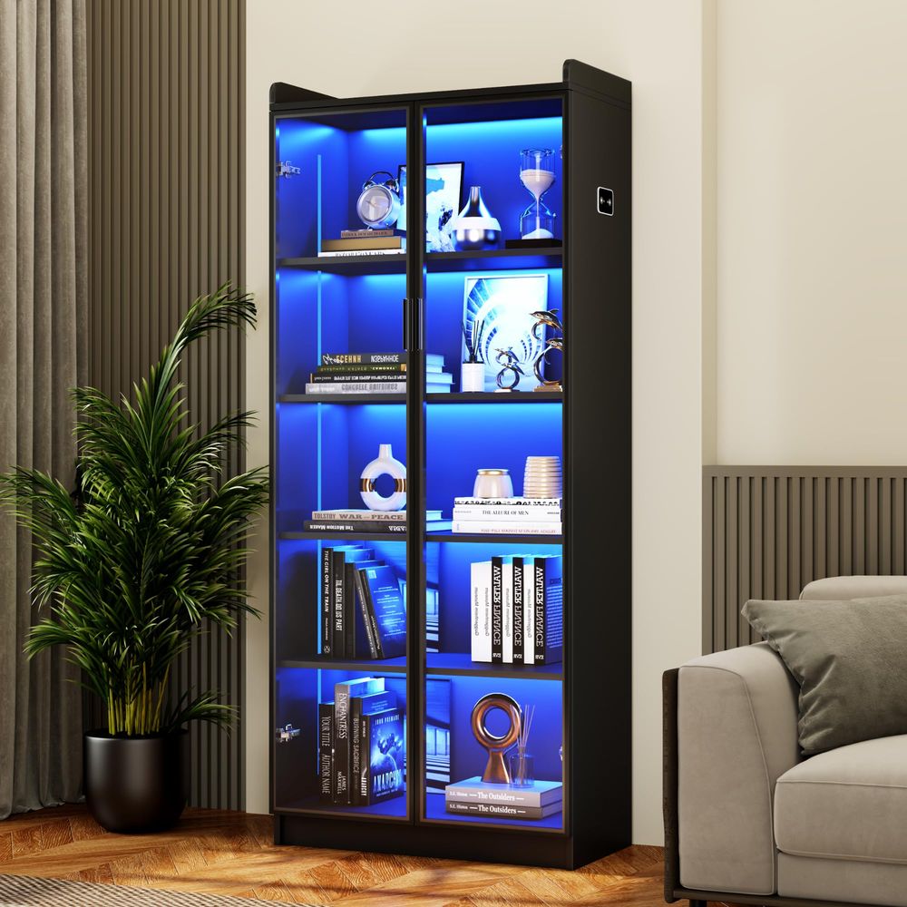 Display Cabinet with Adjustabl - Lighting & Home Decor Studio ulasan dan harga