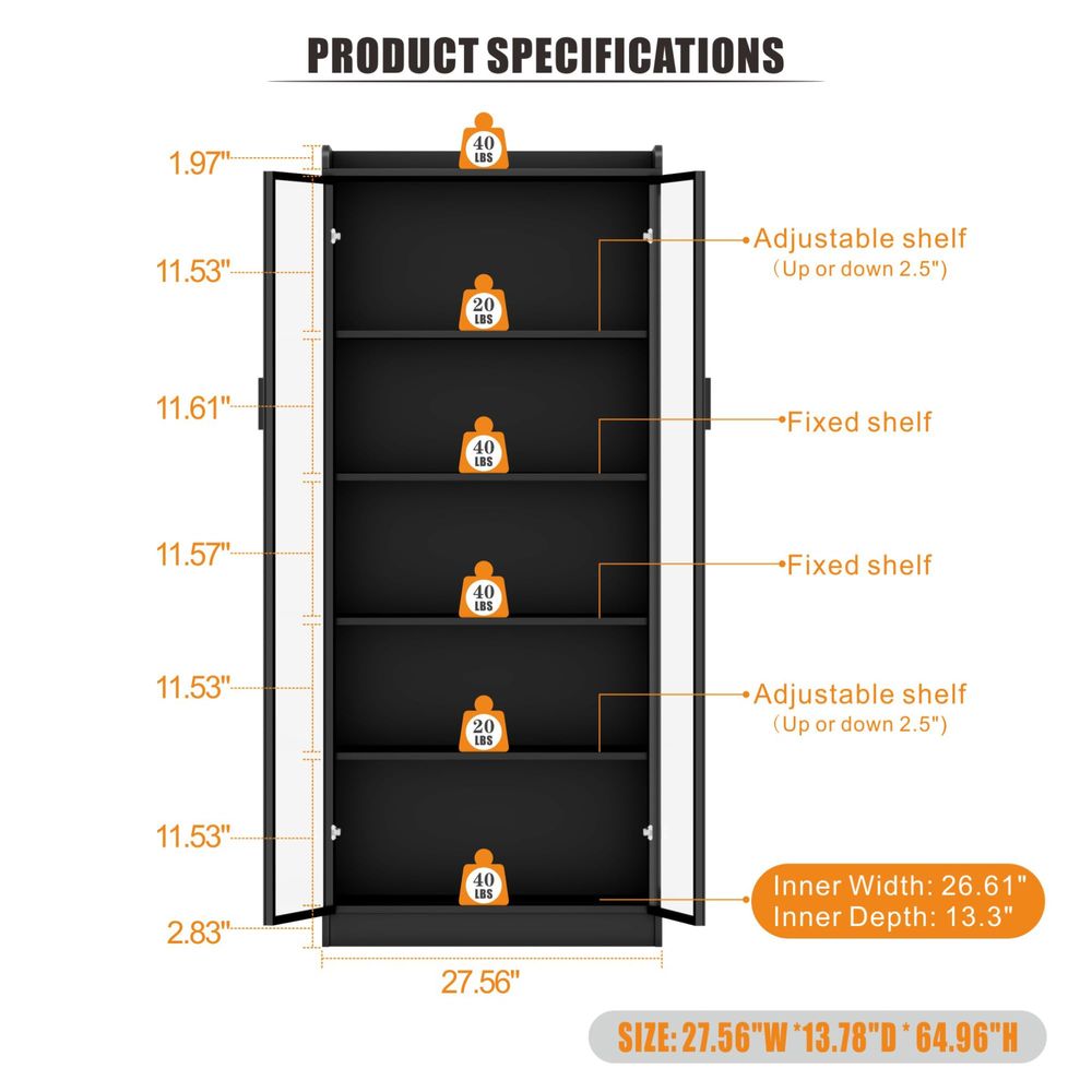 Display Cabinet with Adjustabl - Lighting & Home Decor Studio ulasan dan harga