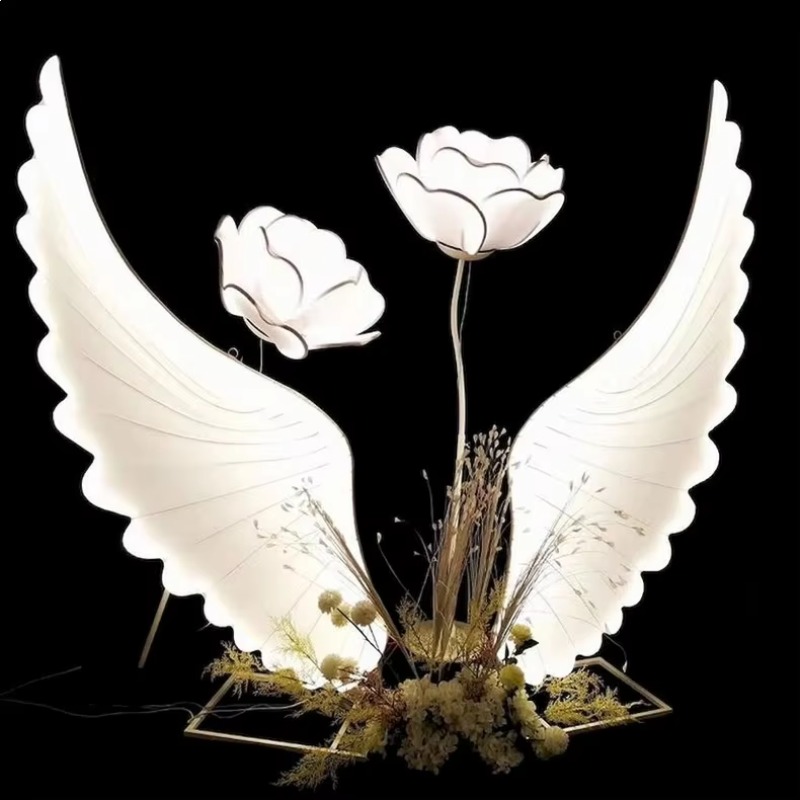 Glowing Angel Wings Light Prop - Lighting Decoration For Wedding ulasan dan harga