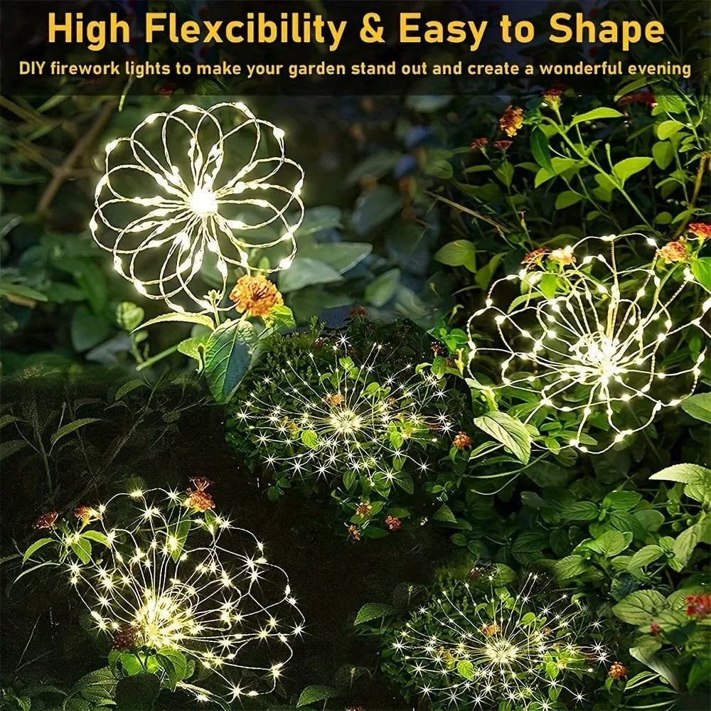 Solar LED Firework Fairy Light - Outdoor Lighting Wedding Decor ulasan dan harga