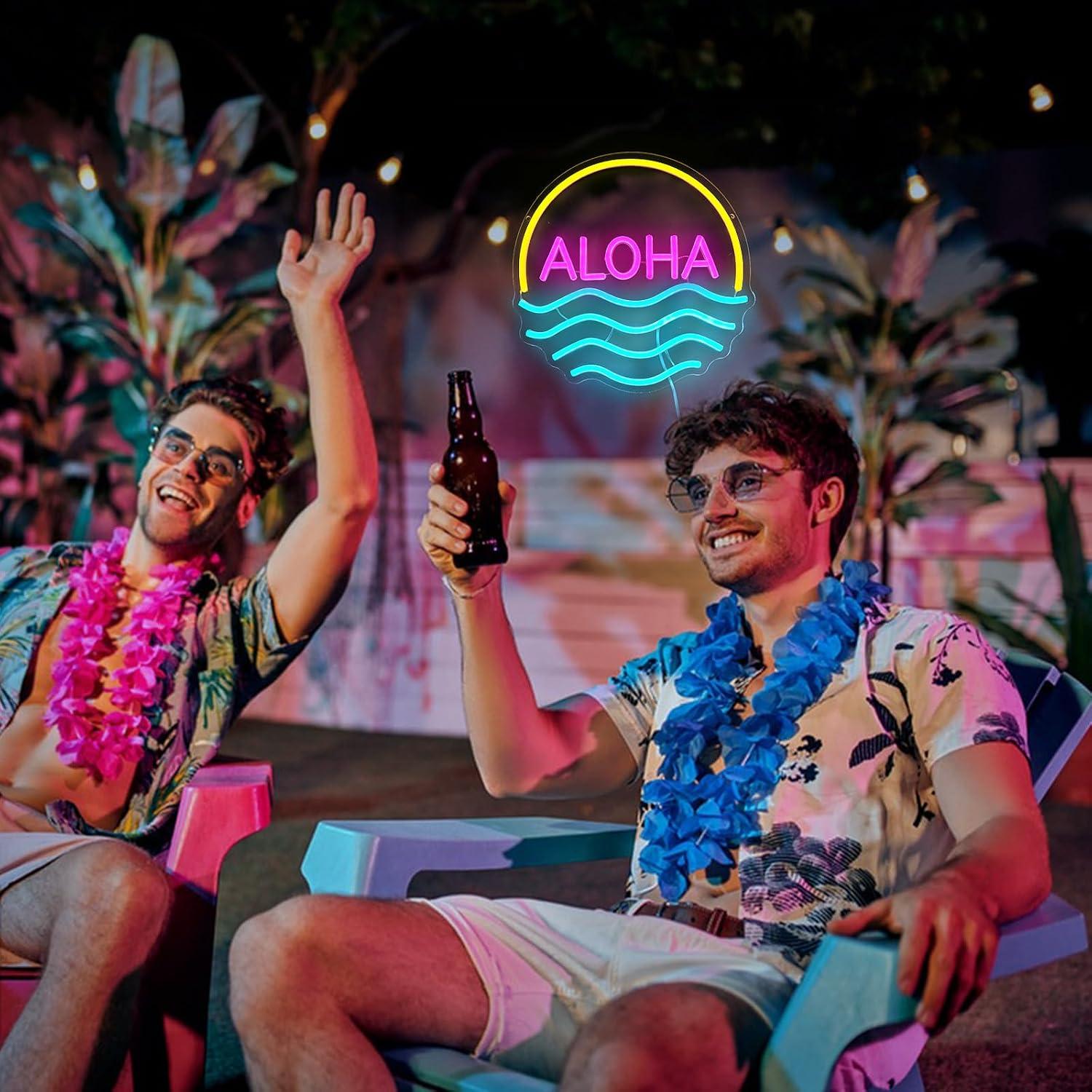 Aloha Sunset Wave Neon Sign US - Lighting Decor Rentals ulasan dan harga