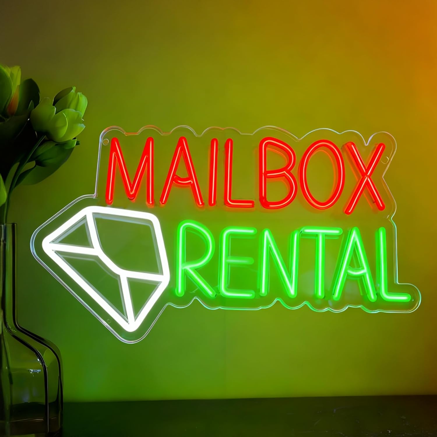Mailbox Rental LED Neon Sign U - Lighting Decor Rentals ulasan dan harga