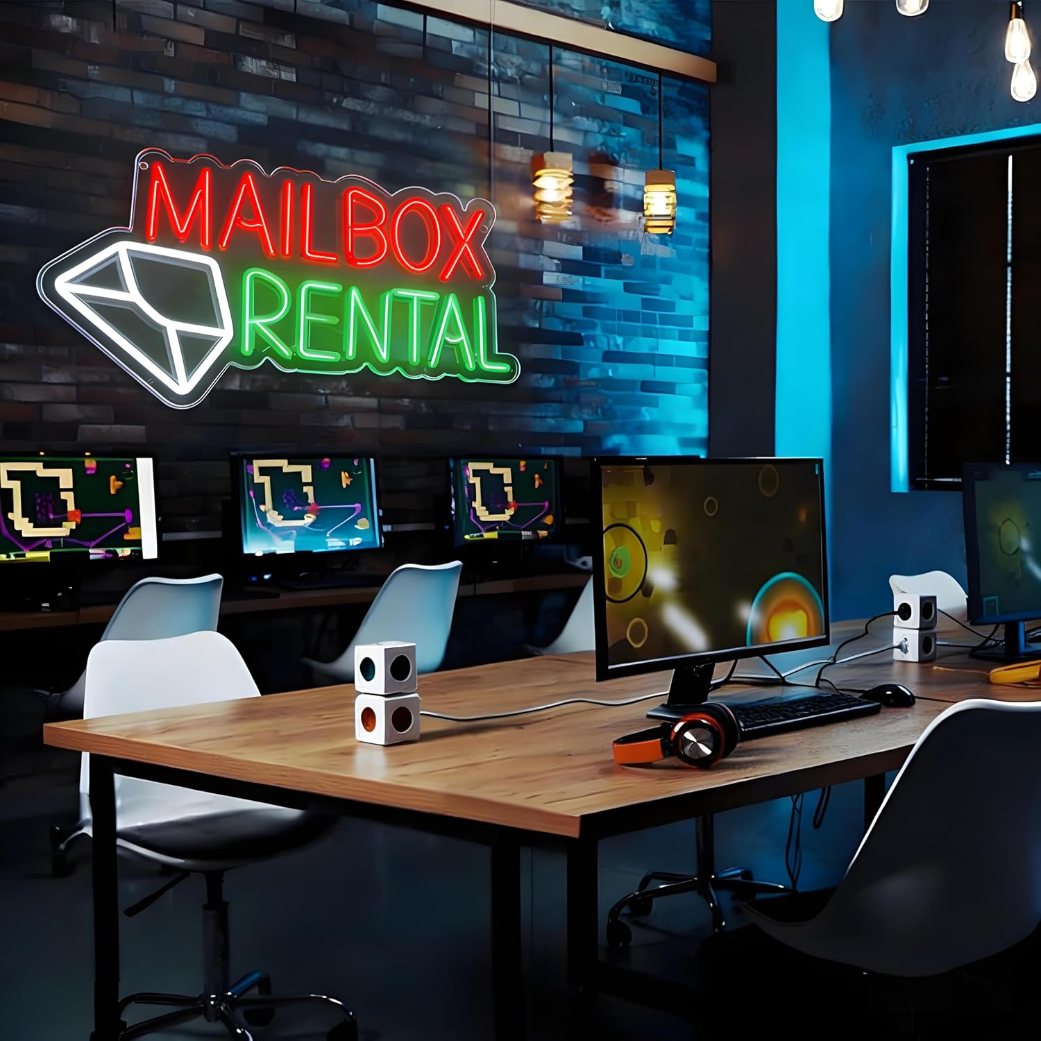 Mailbox Rental LED Neon Sign U - Lighting Decor Rentals ulasan dan harga