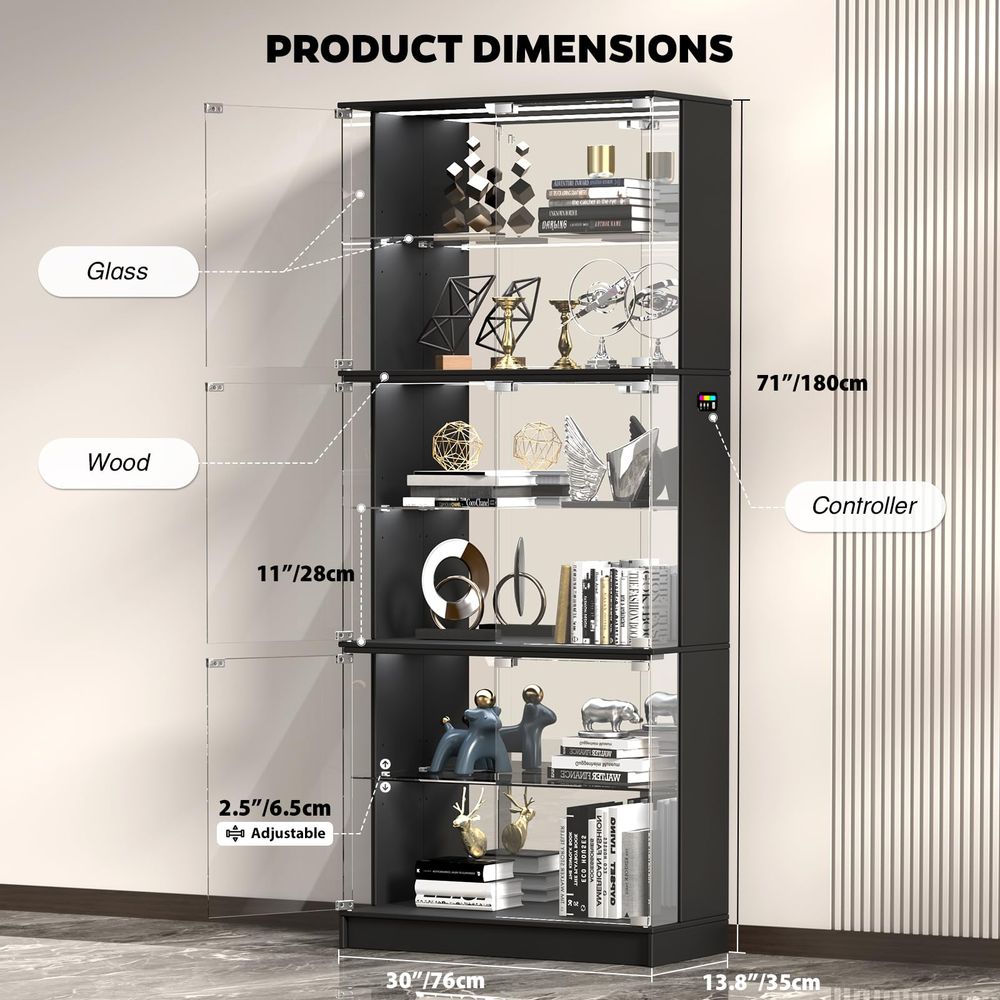 Display Cabinet with Glass Doo - Lighting & Home Decor Studio ulasan dan harga