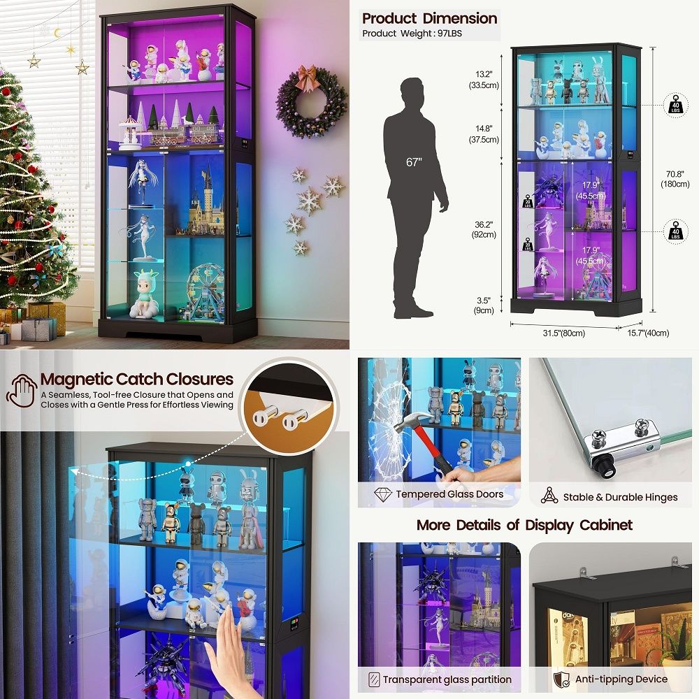Lighted Corner Display Curio C - Lighting & Home Decor Studio ulasan dan harga