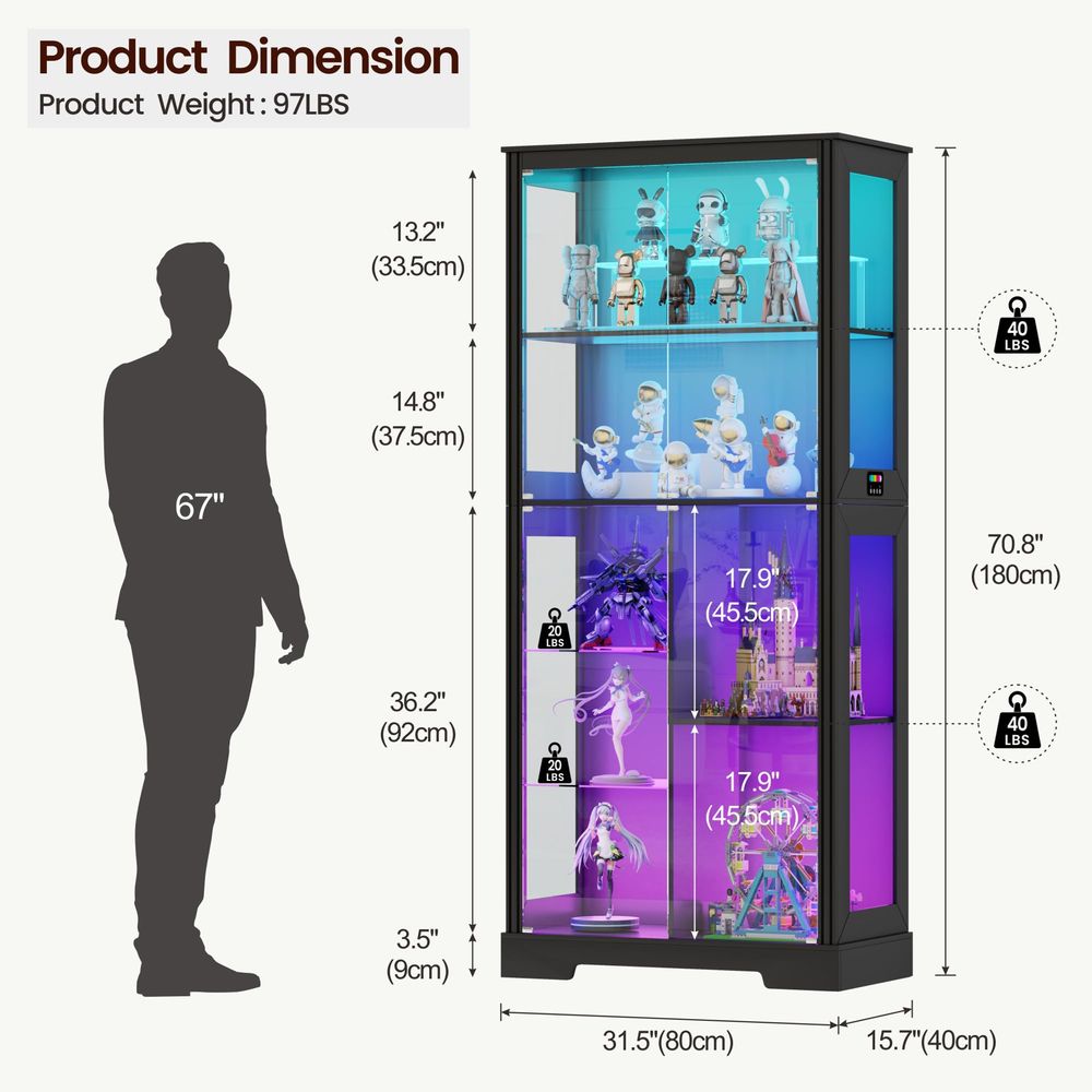 Lighted Corner Display Curio C - Lighting & Home Decor Studio ulasan dan harga