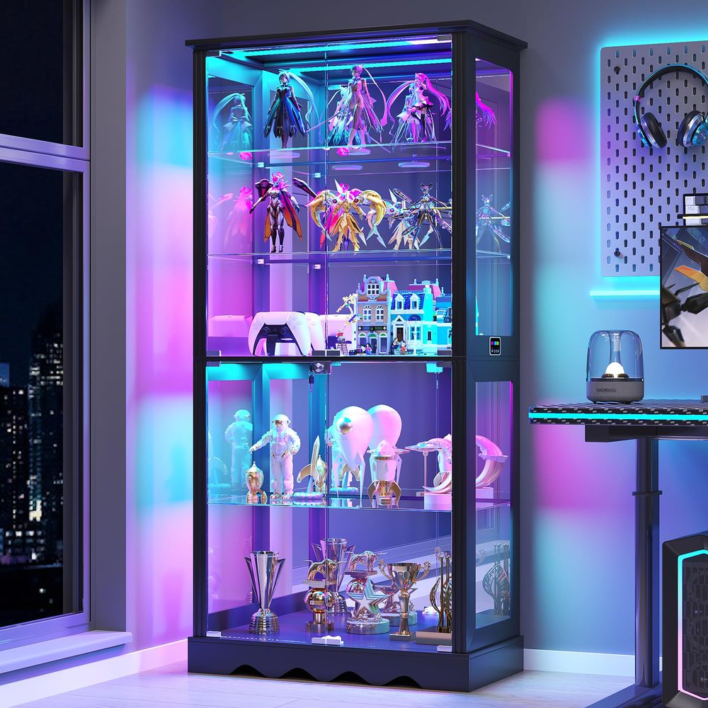 Display Cabinet with Glass Doo - Lighting & Home Decor Studio ulasan dan harga