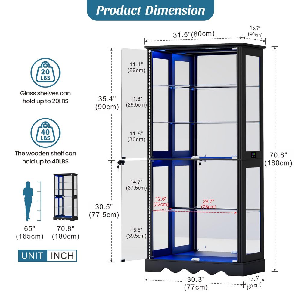 Display Cabinet with Glass Doo - Lighting & Home Decor Studio ulasan dan harga