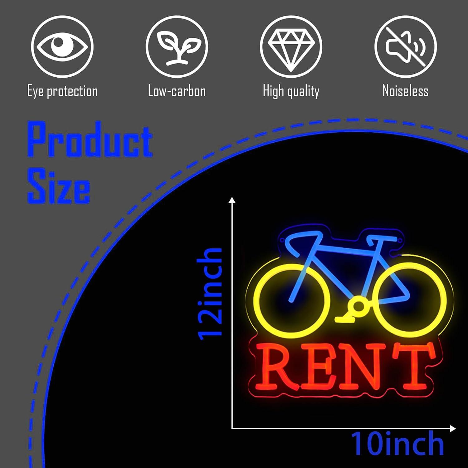 Bicycle Rent Neon Sign USB Dim - Lighting Decor Rentals ulasan dan harga