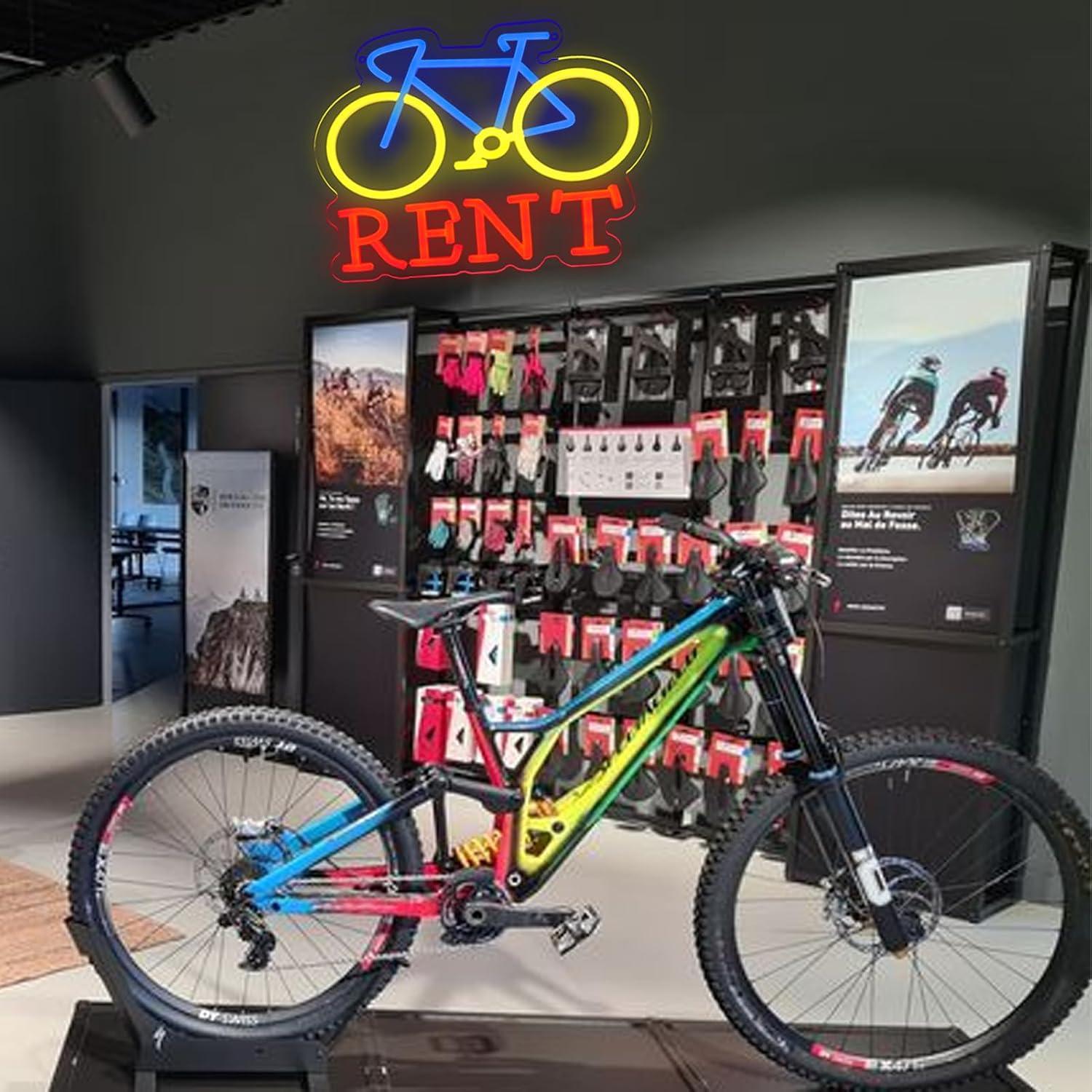 Bicycle Rent Neon Sign USB Dim - Lighting Decor Rentals ulasan dan harga