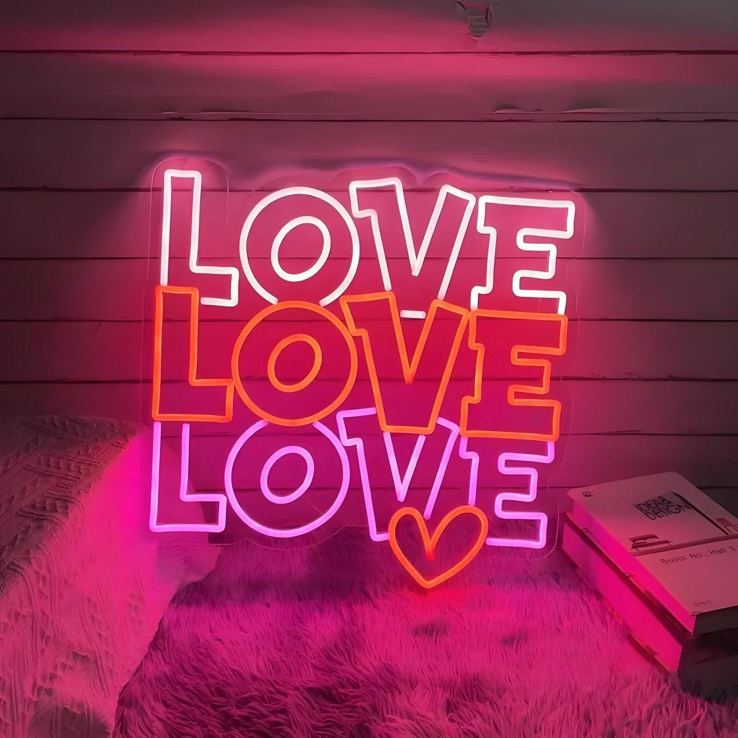 Love Neon Sign USB Dimmable LE - Lighting Decoration For Wedding ulasan dan harga