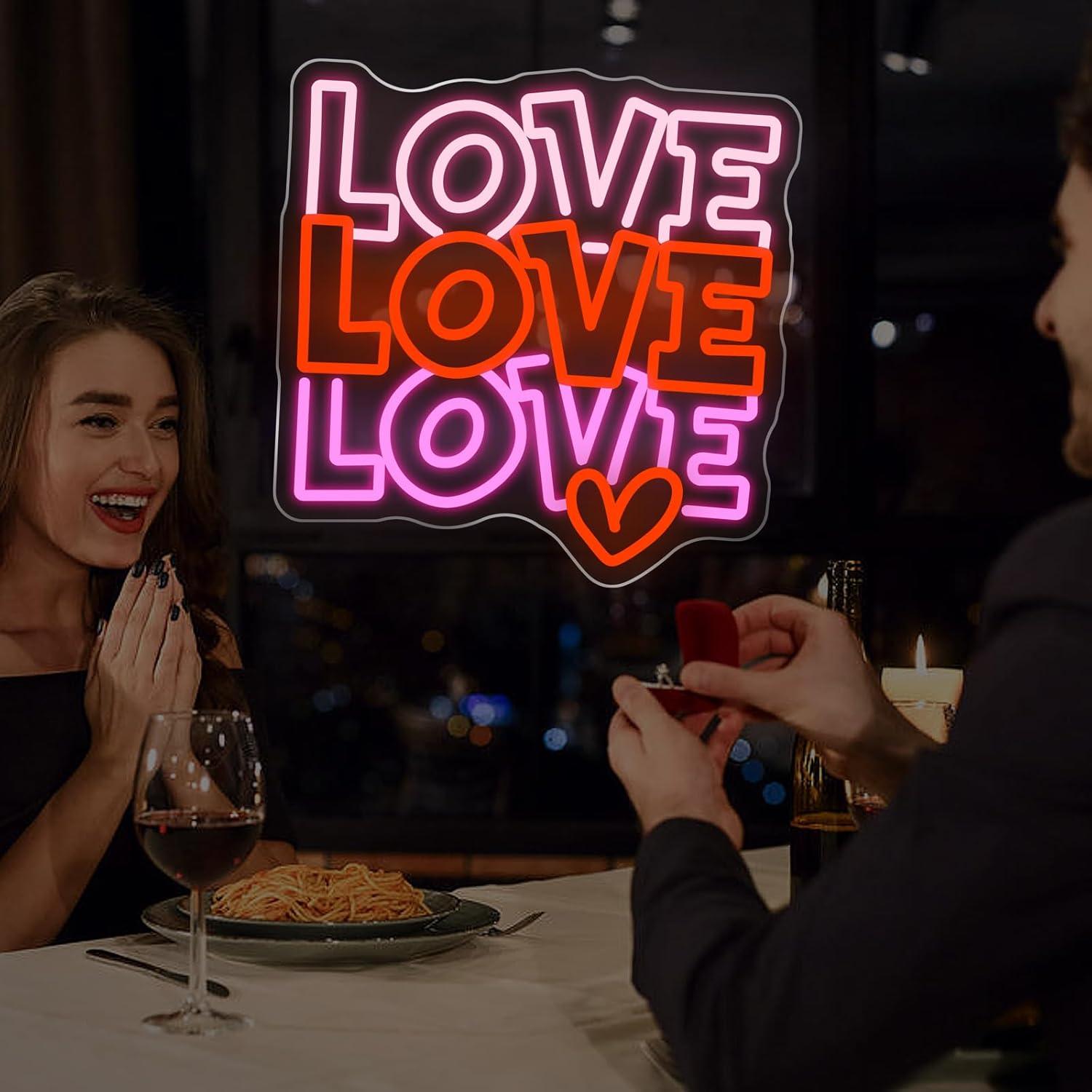 Love Neon Sign USB Dimmable LE - Lighting Decoration For Wedding ulasan dan harga