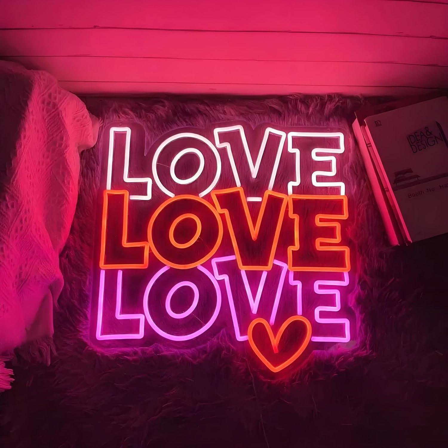 Love Neon Sign USB Dimmable LE - Lighting Decoration For Wedding ulasan dan harga