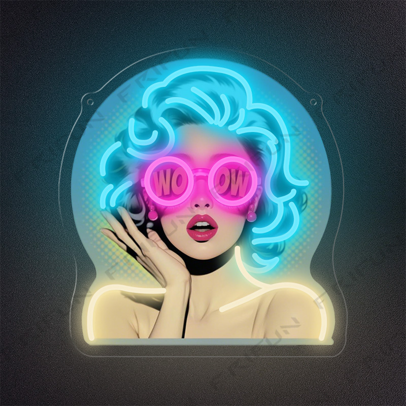 WOW Curl Girl Neon Sign UV Pri - Outdoor Lighting Decor Wow ulasan dan harga