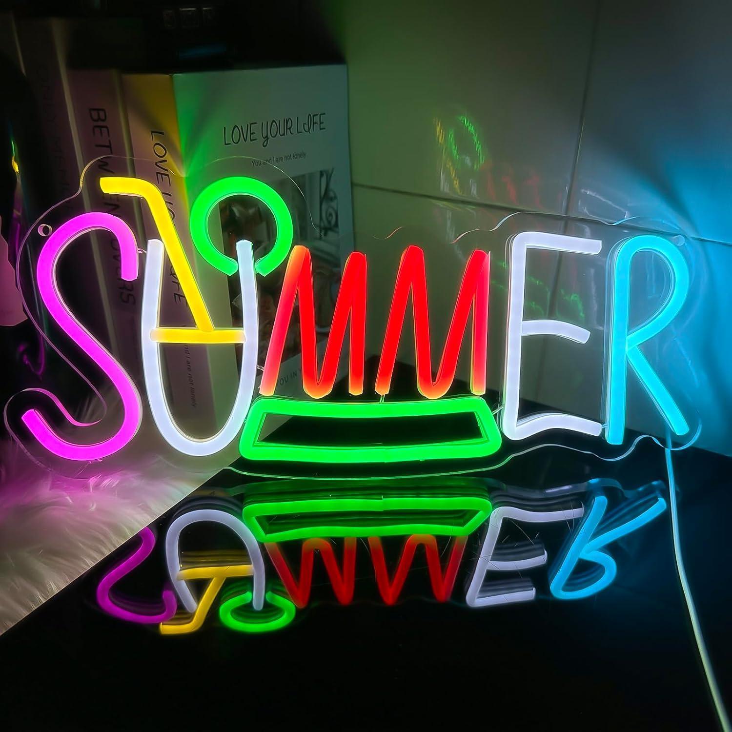 Summer Neon Sign USB Powered L - Lighting Decor Rentals ulasan dan harga