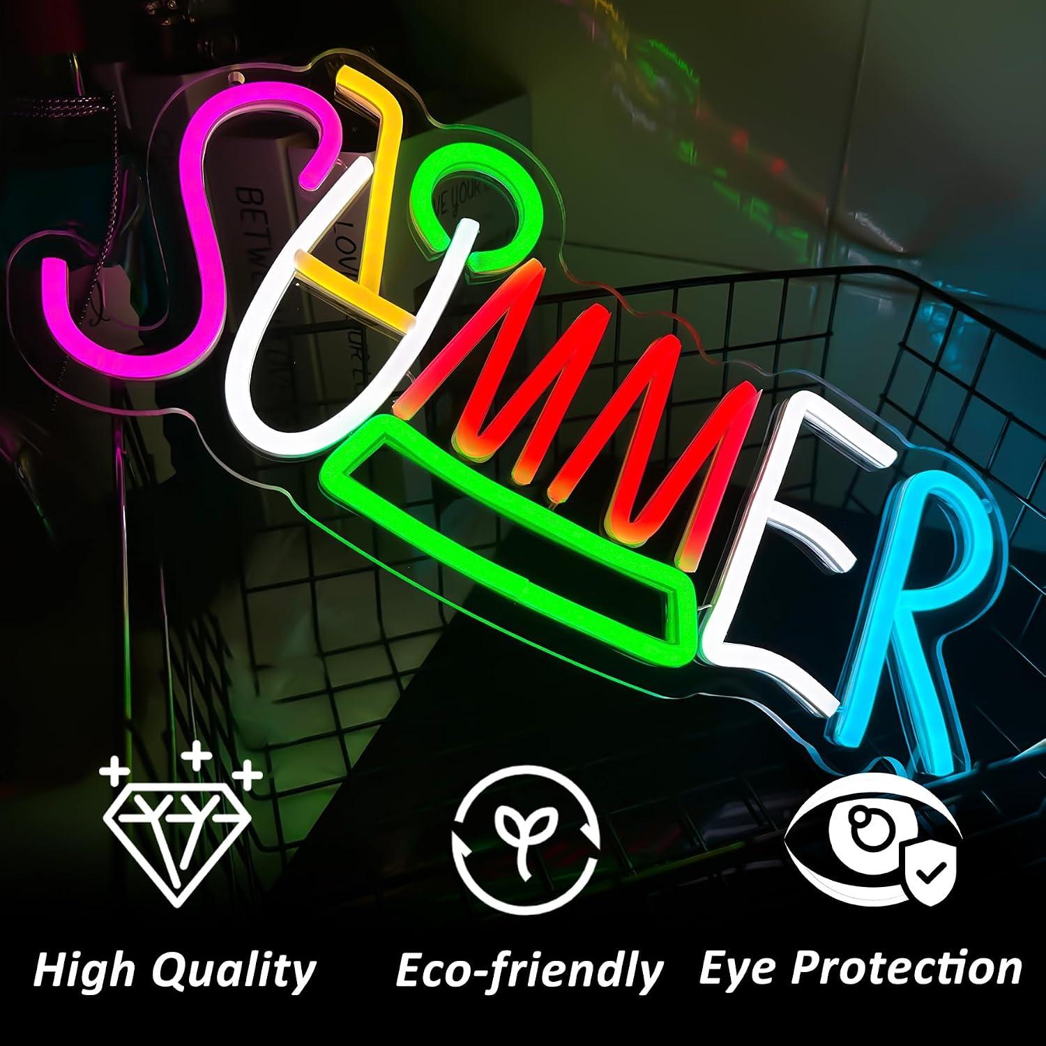 Summer Neon Sign USB Powered L - Lighting Decor Rentals ulasan dan harga