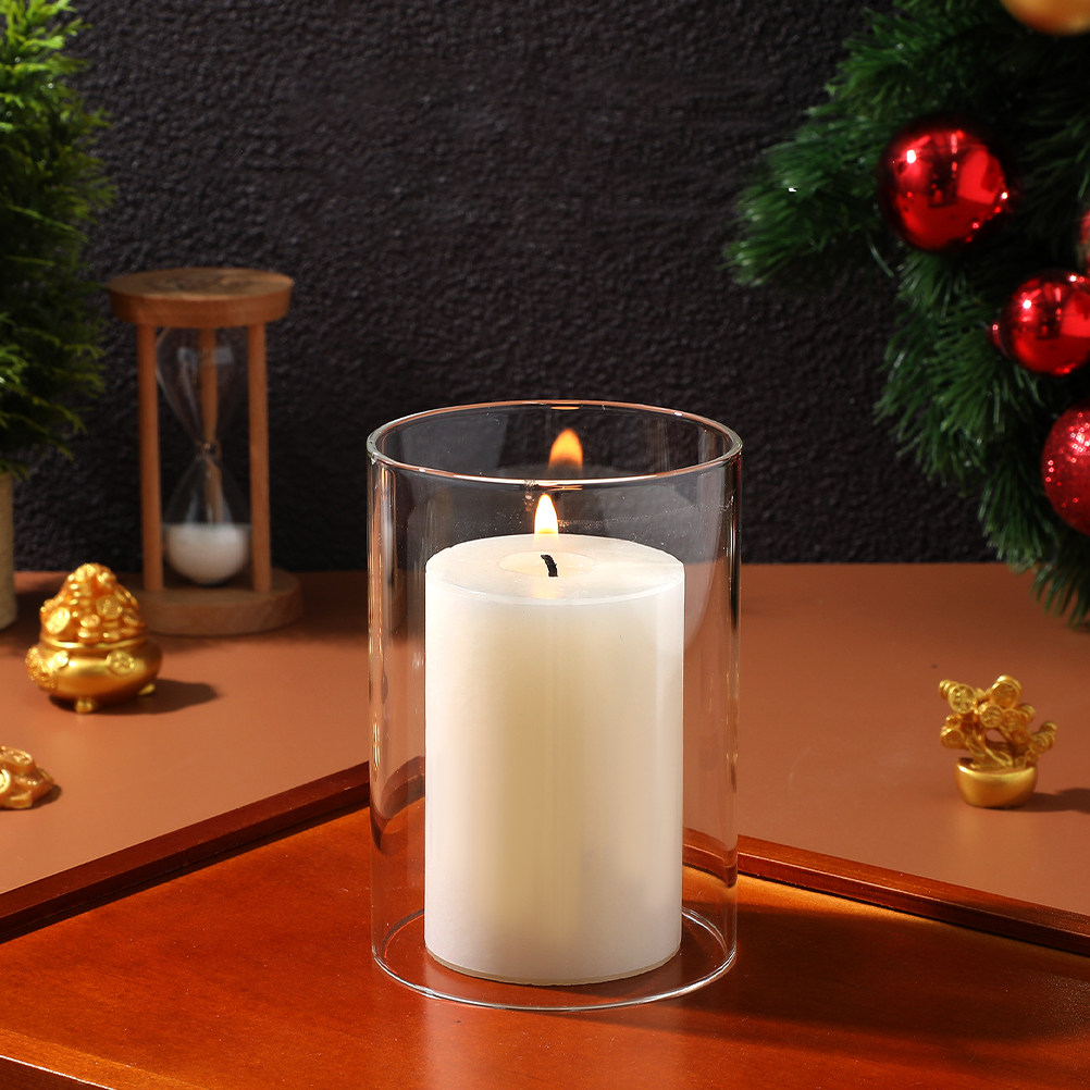 3Pcs Clear Cylindrical Glass C - Lighting Decoration For Wedding ulasan dan harga