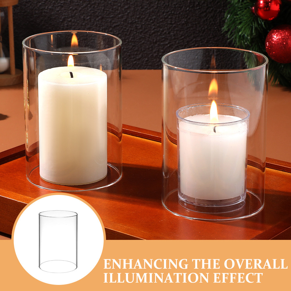 3Pcs Clear Cylindrical Glass C - Lighting Decoration For Wedding ulasan dan harga