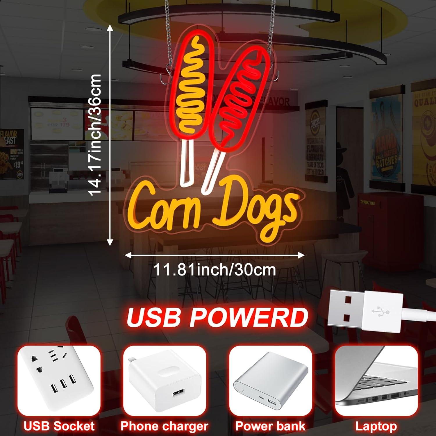 Corn Dog Neon Sign Snack USB D - Lighting Decoration For Wedding ulasan dan harga